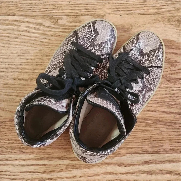 GUC Rag & Bone Leather Snakeskin Sneakers, Size 7 - Picture 3 of 17